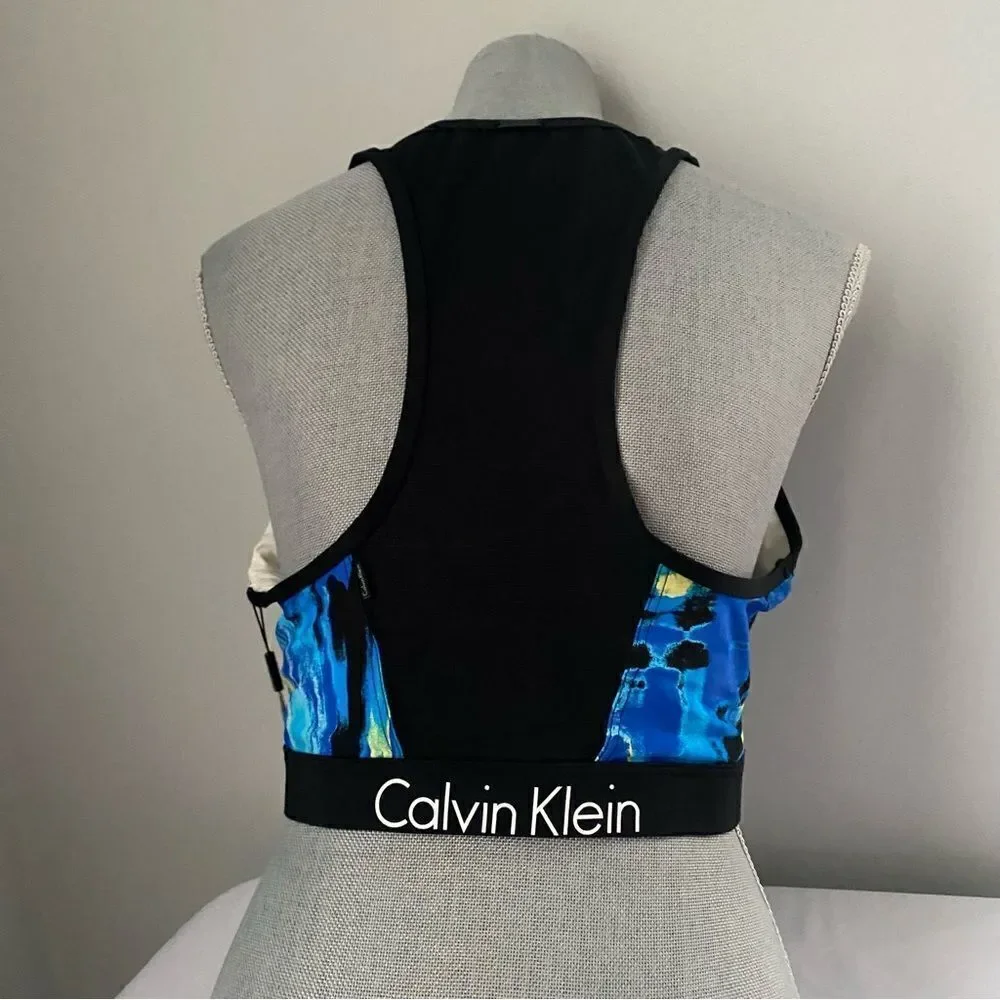 Calvin Klein Cyan Monet Racerback Bikini Top size S